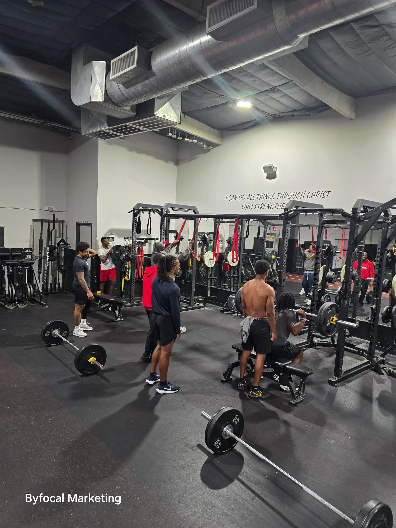 Armed Sports weight room during a team training session